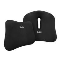 Set de Cojines Ergonómicos Evox WR8-B Lumbar y Coxis Negro