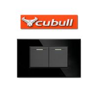 CAJA DE 5 INTERRUPTOR DOBLE EMPOTRABLE NEGRO ESPEJO