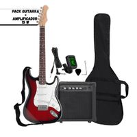 Pack Guitarra Electrica color Rojo con Amplificador y accesorios
