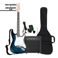 Pack Guitarra Electrica color Azul con Amplificador y accesorios