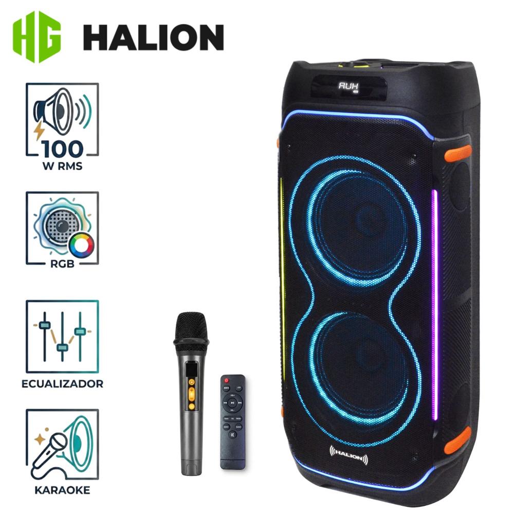 Parlante Torre Halion HA-844 Mambo 02 Boufer 8"" USB BT TWS 01 MICRÓFONO