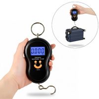 Balanza Electrónica Digital de Mano Hasta 50kg Multiusos Báscula Maleta de Viaje Negro