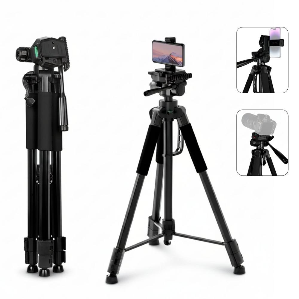 Trípode para Celular Cámara Profesional 360 Portátil 162cm con Soporte Smartphone