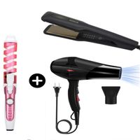 Trio Pack Secadora  Rizadora Cabello  Plancha Placa Cerámica Rozia