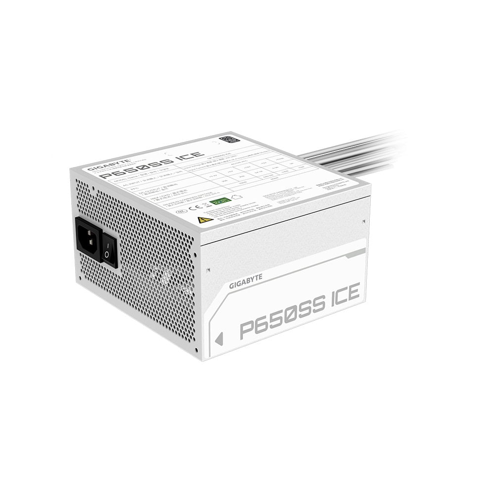 Fuente Poder Gigabyte P650SS ICE 650W 80 PLUS Siver Formato ATX Blanco
