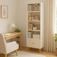 Estante Librero Giselle 4 repisas Blanco - Masiva Home
