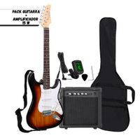 Pack Guitarra Electrica color Sunburst con Amplificador y Funda y accesorios