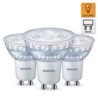 Pack x3 Foco Dicroico LED GU10 4.6W Luz Cálida PHILIPS