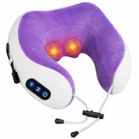 Almohada De Masaje Cervical Cuello Portátil Recargable  Morado