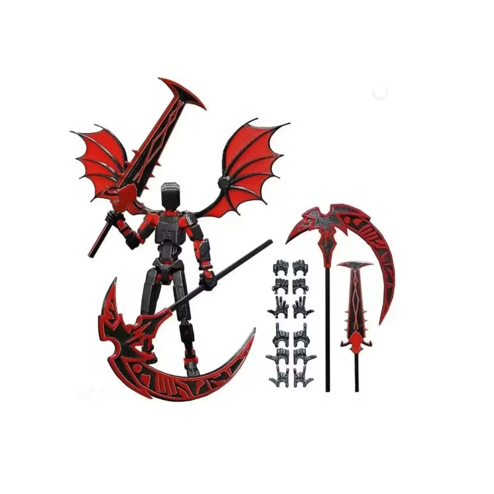 Muñeco articulado Titan T13 Dummy figura de accion Rojo Con alas y espadas especiales