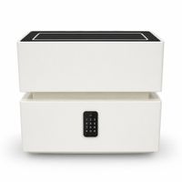 Mesa de Noche Smart Luces LED Speaker Bloqueo Clave XF06 Blanco