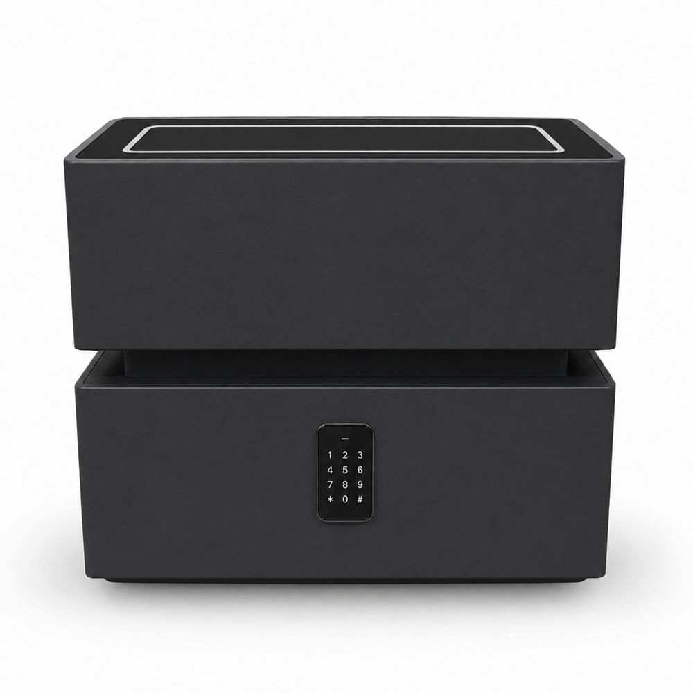 Mesa de Noche Smart Luces LED Speaker Bloqueo Clave XF06 Negro