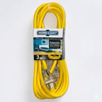 Extensión eléctrica Vulcanizada 3 Metros Amarillo Home Light - Uso Doméstico y Profesional