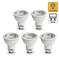 Pack x5 Foco Dicroico LED COB 4W GU10 Luz Cálida PILA