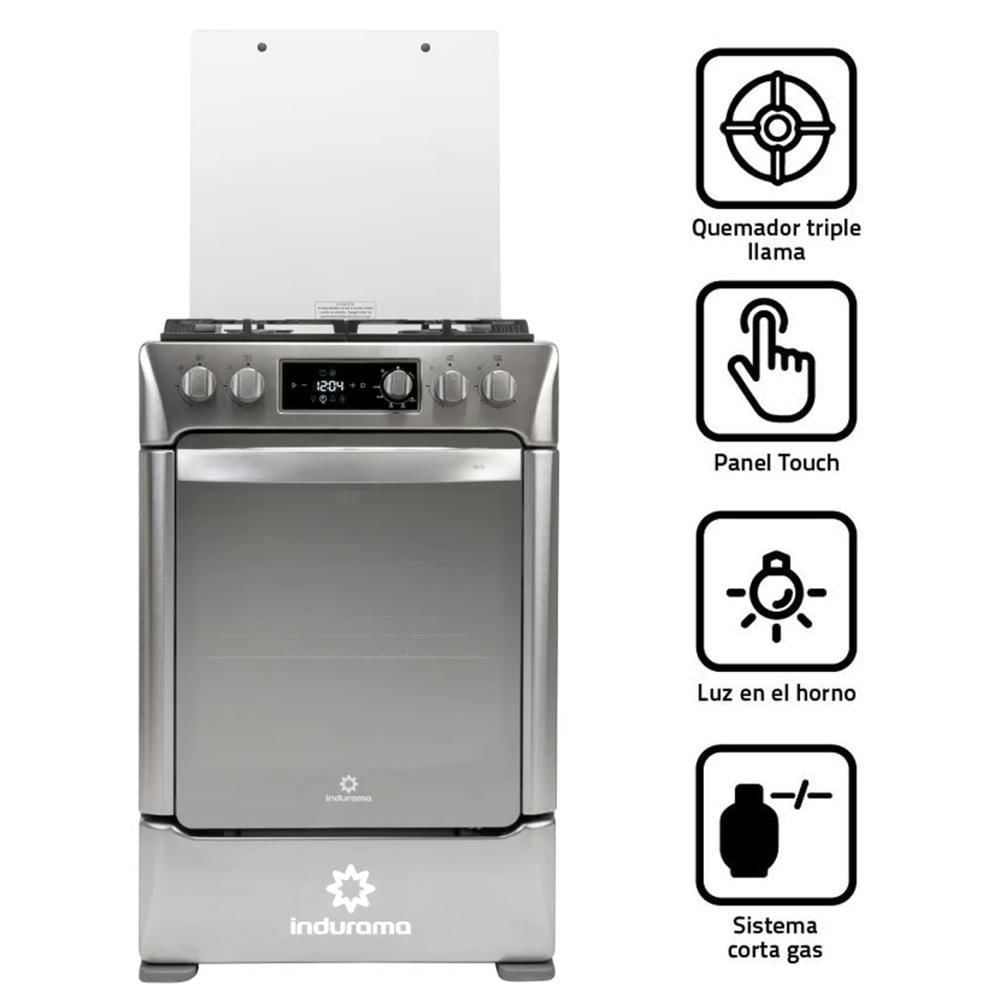 Cocina a Gas Indurama 4 Hornillas Ibiza Digital Con Grill