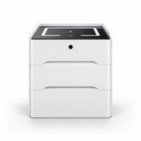 Mesa de Noche Smart Luces LED Speaker Bloqueo Huella XF02 Blanco