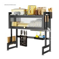 Escurridor de Platos Premium a prueba de polvo 2 Niveles con Tapa 85 cm