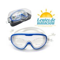 Lentes de Natación con Protección UV y Tapones de Oído - Color azul