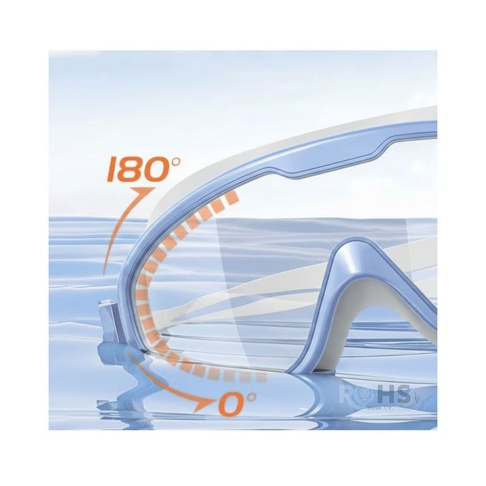 Lentes de Natación con Protección UV y Tapones de Oído - Color celeste