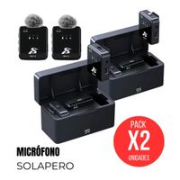 Micrófono Solapero Inalámbrico DUAL 4 en 1 SX63 X2 Unidades