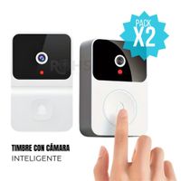 Pack 2 Timbre Inteligente Con Cámara WiFi 180° Con Visión Nocturna Audio Bidirecciona