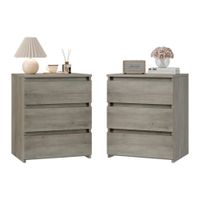 Pack 2 Veladores Moderno Matt Cemento R&R Muebles