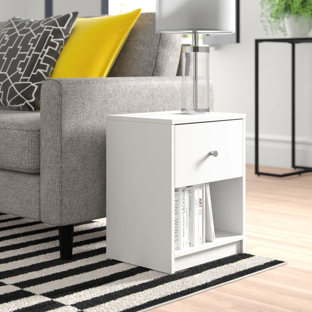 Velador Moderno Gus Blanco R&R Muebles