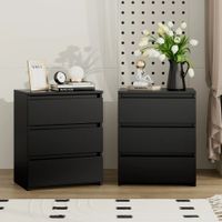 Pack 2 Veladores Moderno Matt Negro R&R Muebles