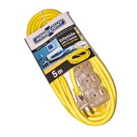 Extensión eléctrica Vulcanizada 5 Metros Amarillo Home Light - Uso Doméstico y Profesional
