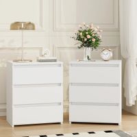 Pack 2 Veladores Moderno Matt Blanco R&R Muebles