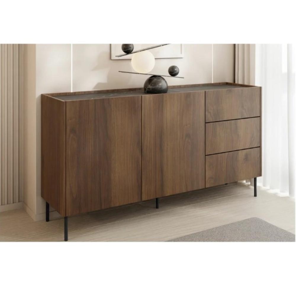 Aparador Lemon 2 Puertas 3 Cajones Nogal Negro 160cm