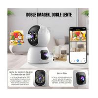 Cámara De Seguridad WiFi Doble Lente 360° Con Visión Nocturna Y Monitoreo Remoto Hogar Oficina