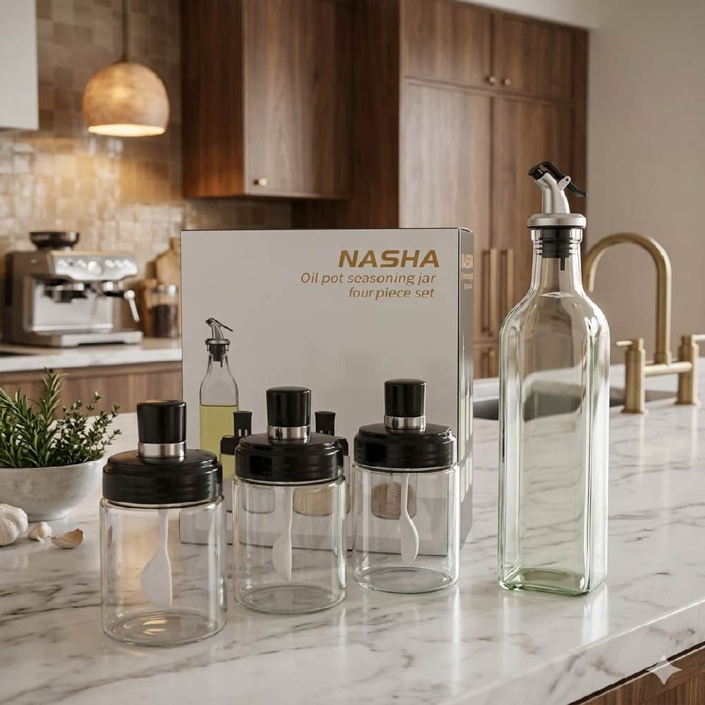 Condimentero 4 Piezas Nasha Premium Organizador de Cocina