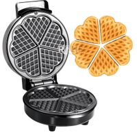Wafflera Eléctrica RAF 1000W Antiadherente Con Diseño De Corazón 5 Secciones