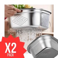 Escurridor De Acero Inoxidable 24 Cm Pack De 2 Para Cocina