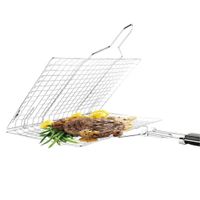 Parrilla Rejilla Doble Grande Para BBQ Con Mango De Seguridad