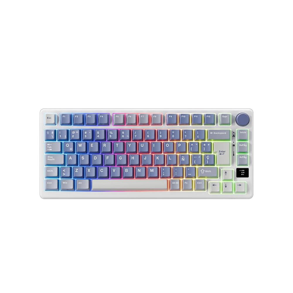 Teclado Gamer Royal Kludge RK M75 Inalámbrico SP Ocean Blue Switch Silver