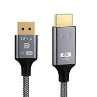 Cable DisplayPort a HDMI 2.1 8K 4K 120Hz Gamer 2M Trenzado Ultra HD