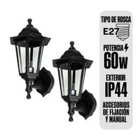 Farol Florencia 60W E27 Negro 2 unidades Orange