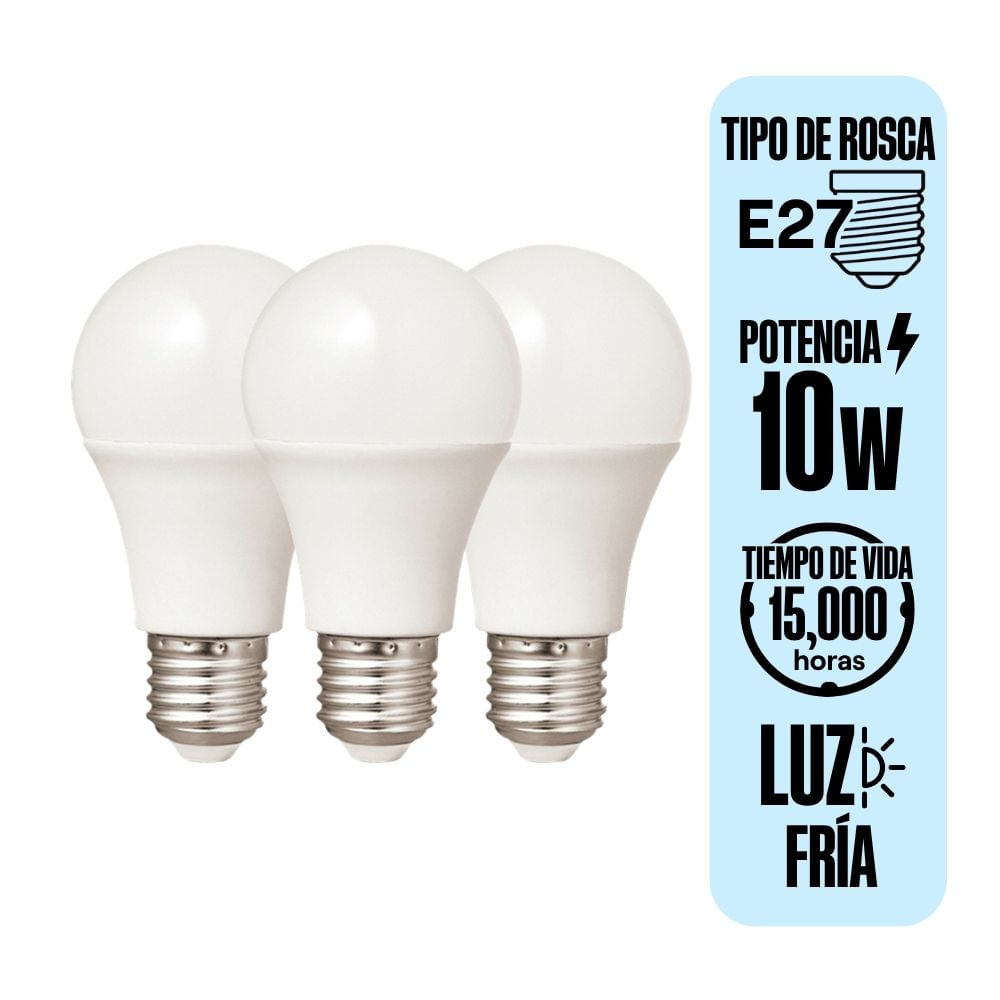 Foco LED Orange Luz Fría E27 10W x3 Modelo Lf x3
