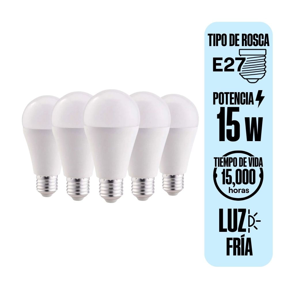 Foco LED Orange E27 15W Luz Fría x 5 unidades
