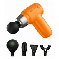 Pistola Masajeador Para Cuerpo Entero Con 4 Cabezales Naranja