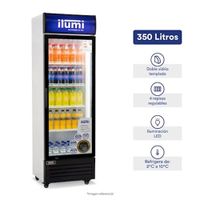 Exhibidor Vertical Ilumi BC-3500BK 350L 1 Puerta de Vidrio - Blanco