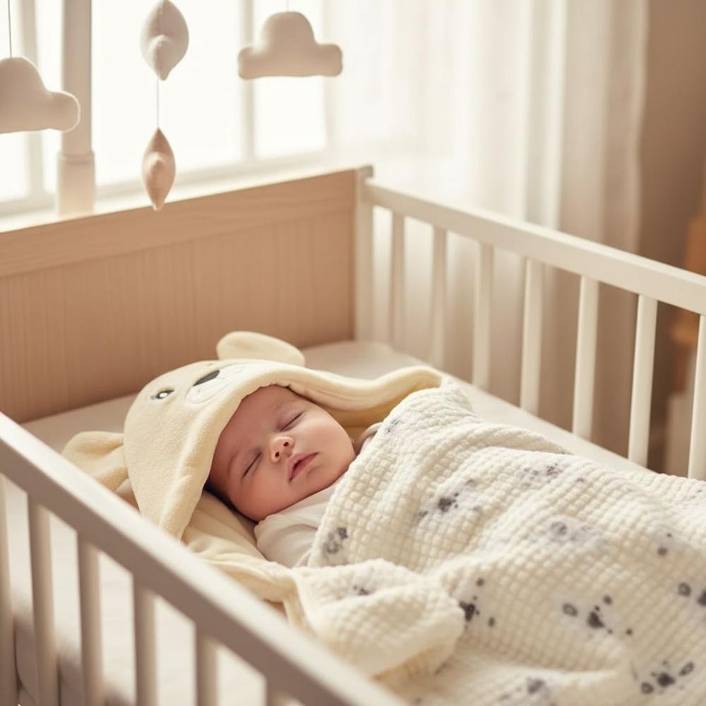 Manta Colcha abrigadora de bebe de Felpa forrada de algodón Beige