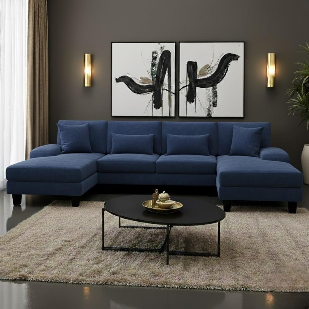 Seccional Doble Amaru Azul patas de madera