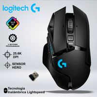 MOUSE GAMER G502 RGB LIGTHSPEED SENSOR HERO 25.6K 11 BOTONES INALAMBRICO