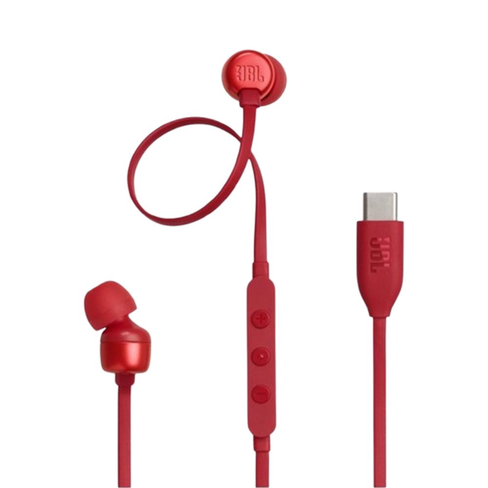 AUDÍFONOS JBL TUNE 310C PURE BASS CONECTIVIDAD USB-C CON MICRO ROJO