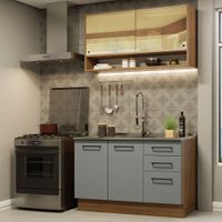 Mueble de Cocina Integral Agata 120 cm  - Marrón y Gris 02