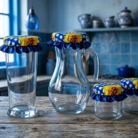Tapas Ecológicas de Tela para Jarras y Recipientes en Azul - Unidad