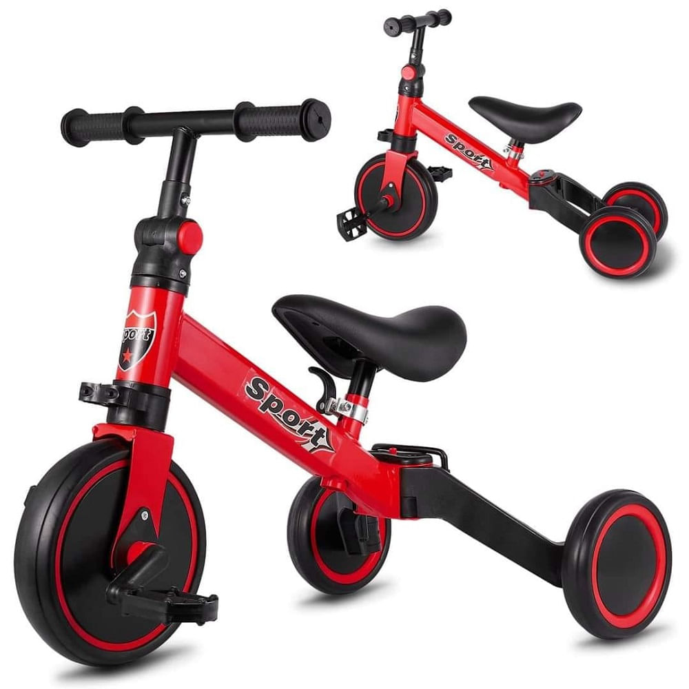 Triciclo de 3 Llantas Montable con Pedal para Manejar Rojo